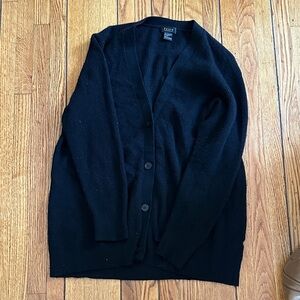 Forte Cashmere Men's Black Cardigan Sweater